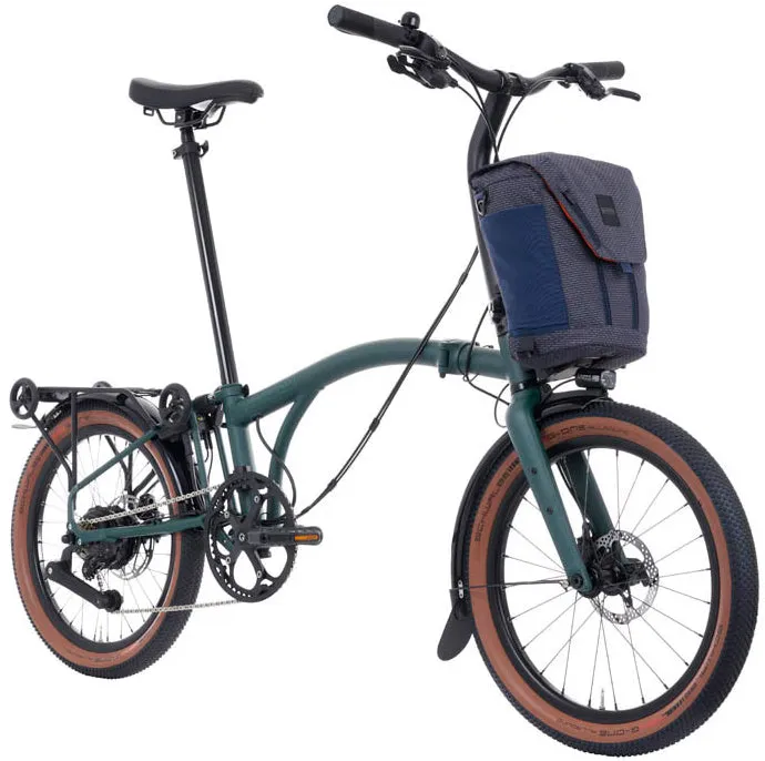 Brompton G Line Electric with Rack Large Folding Bike - Forest Green
