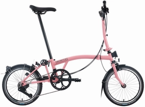 Brompton C Line M12 Folding Bike - Flamingo Pink