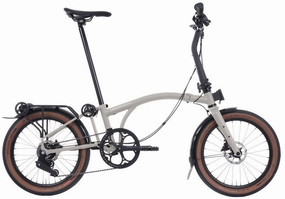 Brompton G Line with Rack Large Folding Bike - Traildust White