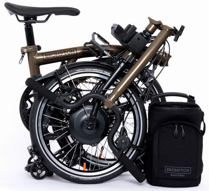 Brompton P Line M12 Electric Folding Bike - Bronze Sky