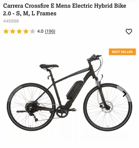 Carrera Crossfire E Mens Electric Hybrid Bike 2.0 2022