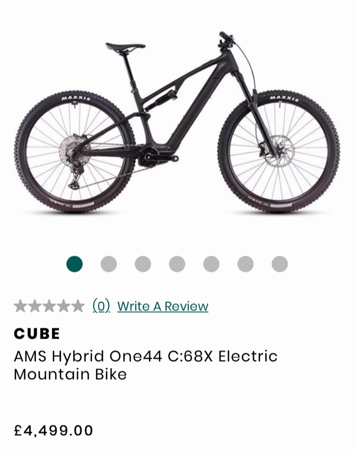 CUBE AMS Hybrid One44 C:68X Electric Mountain Bike 2024