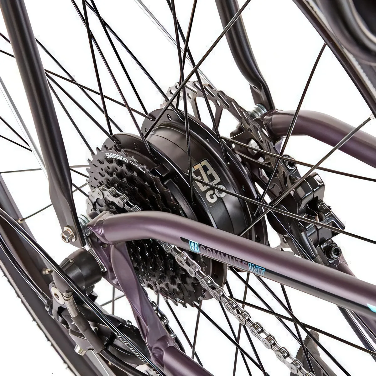 Ezego Commute INT Unisex Electric Hybrid Bike - Purple