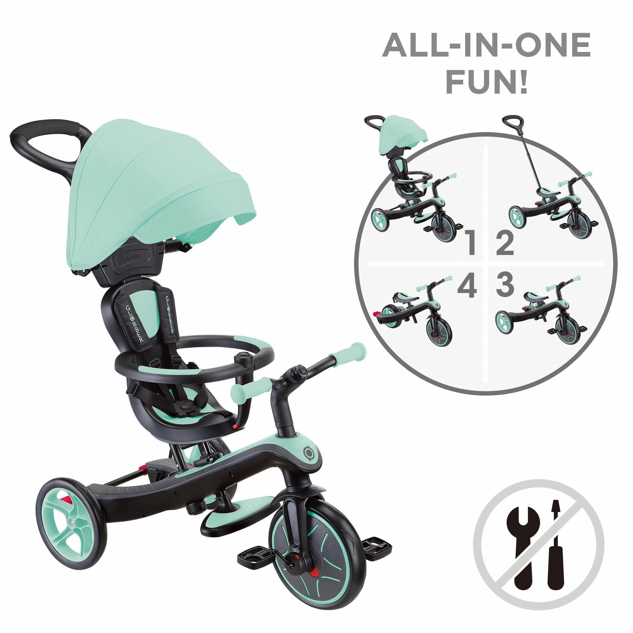 Globber Explorer Trike 4 In 1 - Mint