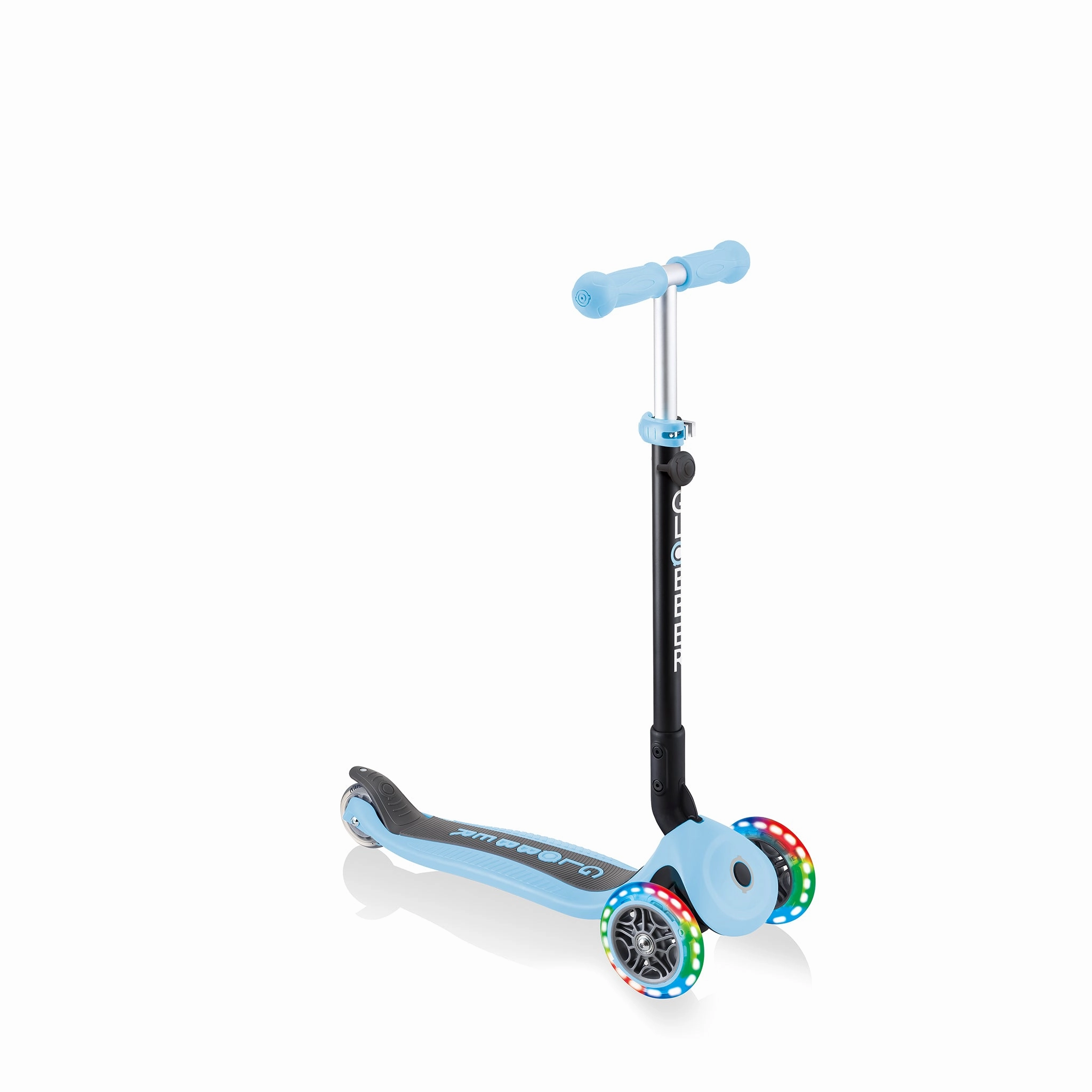 Globber Go Up Foldable Scooter With Lights - Pastel Blue