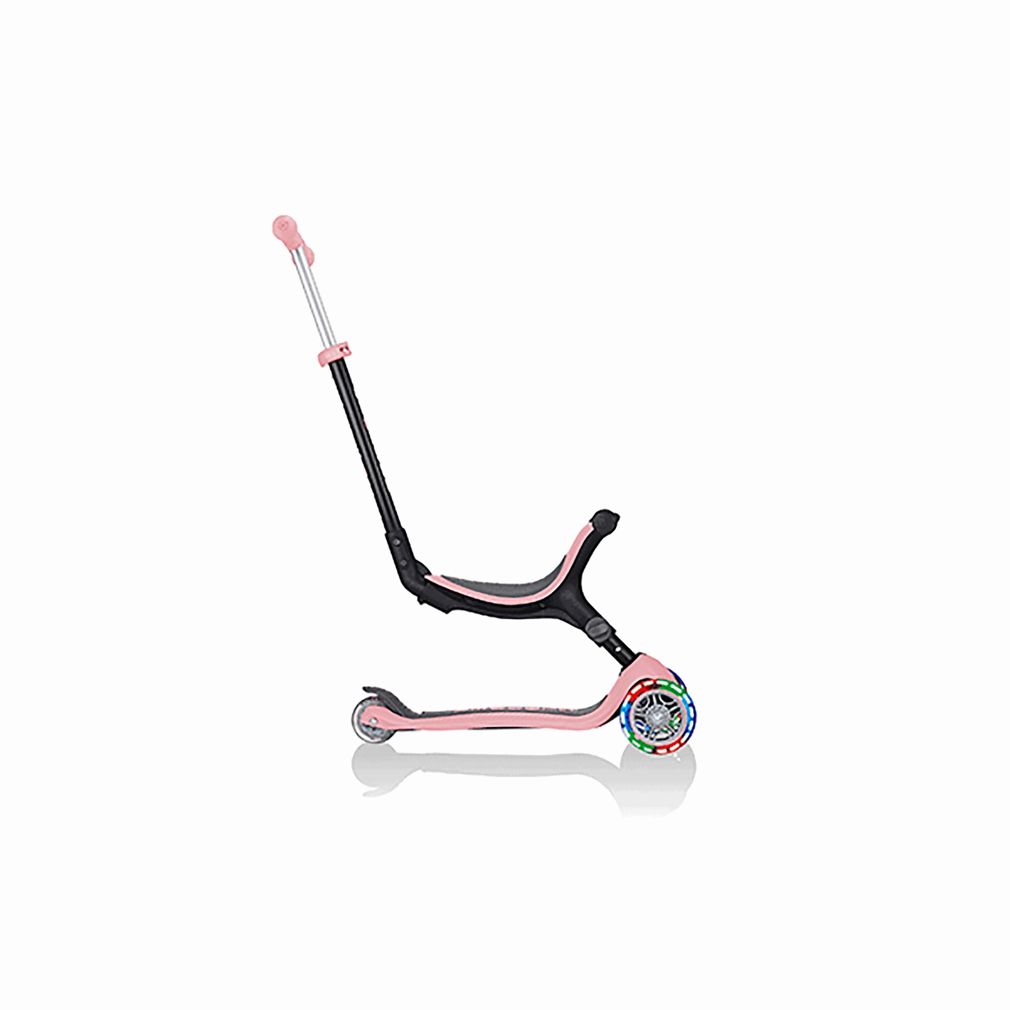 Globber Go Up Foldable Scooter With Lights - Pastel Pink