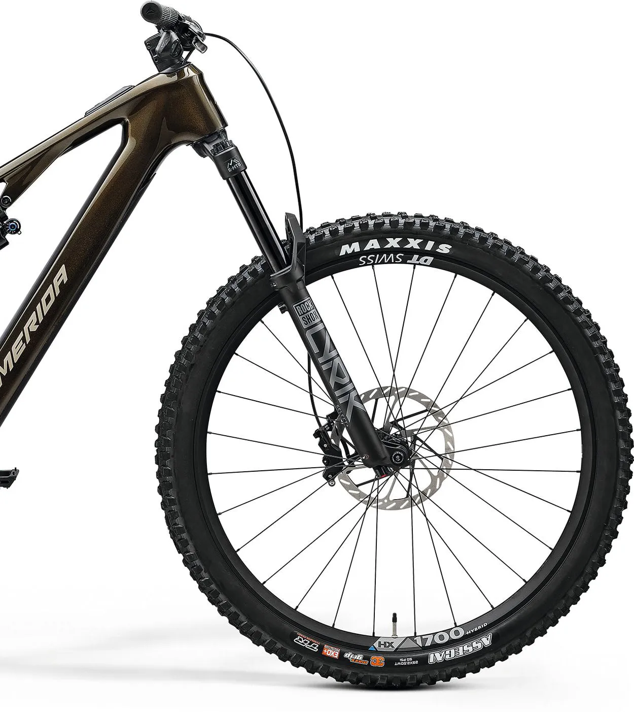 Merida eOne-Sixty SL 8000 Carbon Electric Full Suspension Mountain Bike 2025 - Glossy Guarded Gold