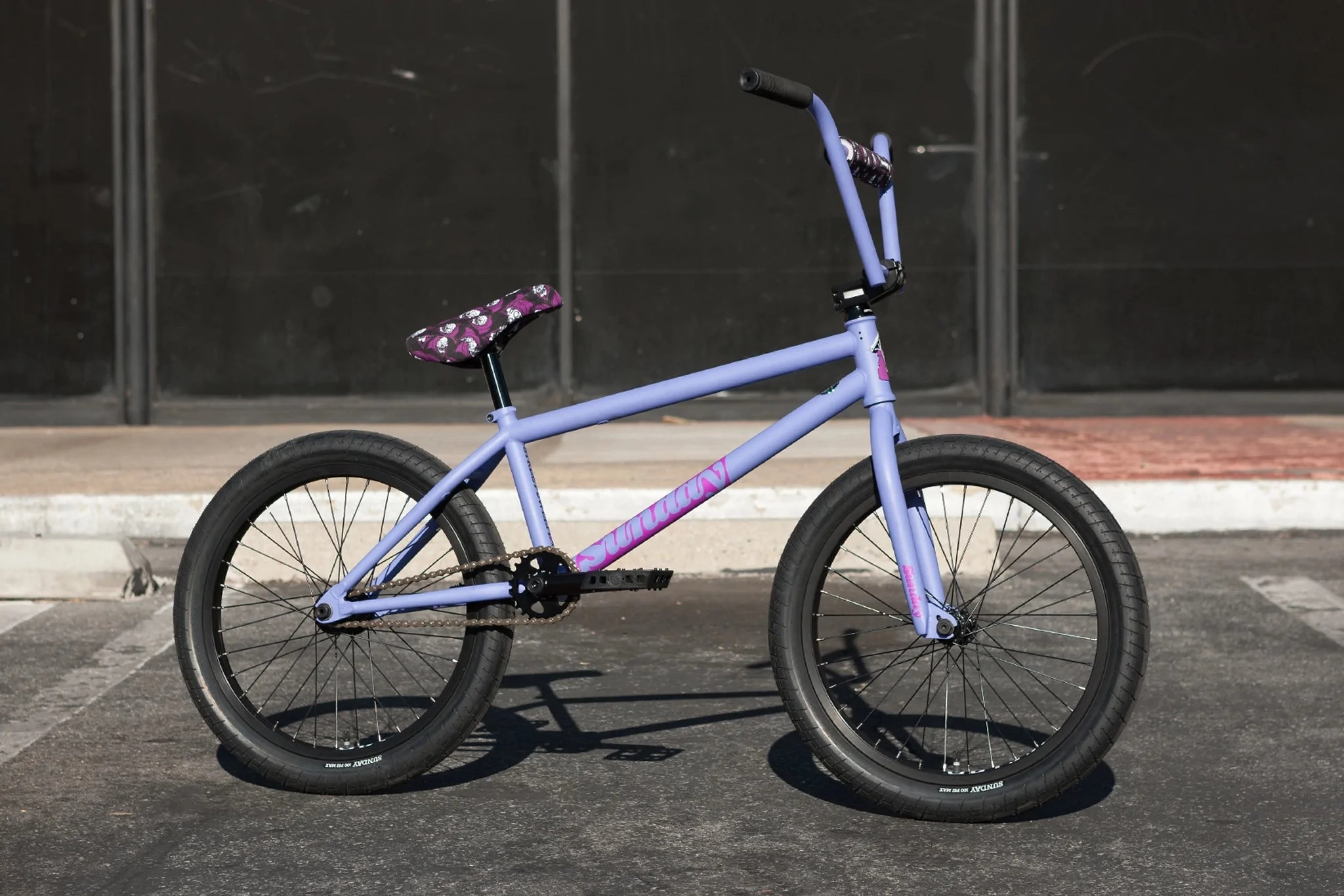 Sunday 2023 Street Sweeper Jake Seeley Signature 20.75 Complete BMX Bike - Matte Blue Lavender (LHD)