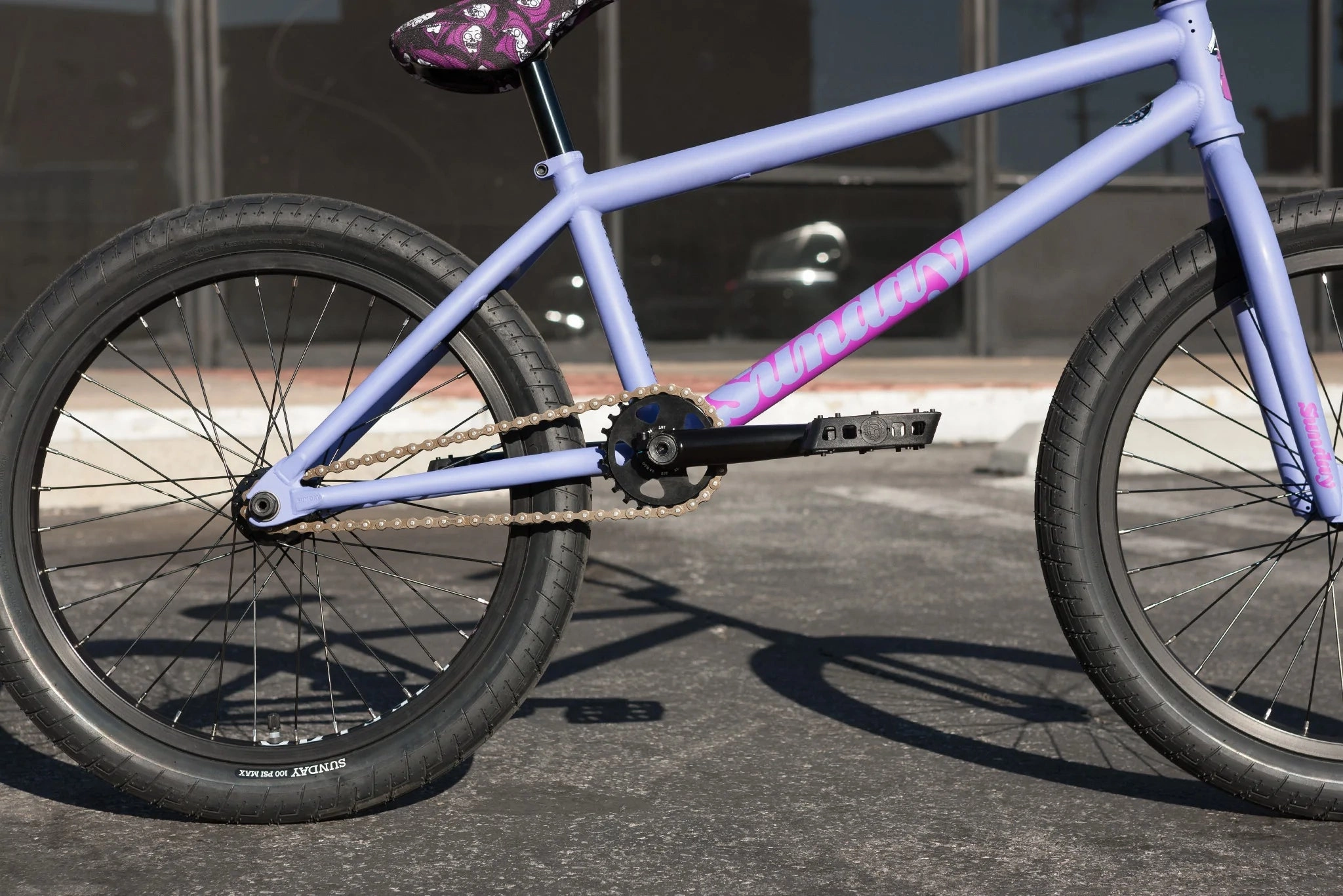 Sunday 2023 Street Sweeper Jake Seeley Signature 20.75 Complete BMX Bike - Matte Blue Lavender (LHD)