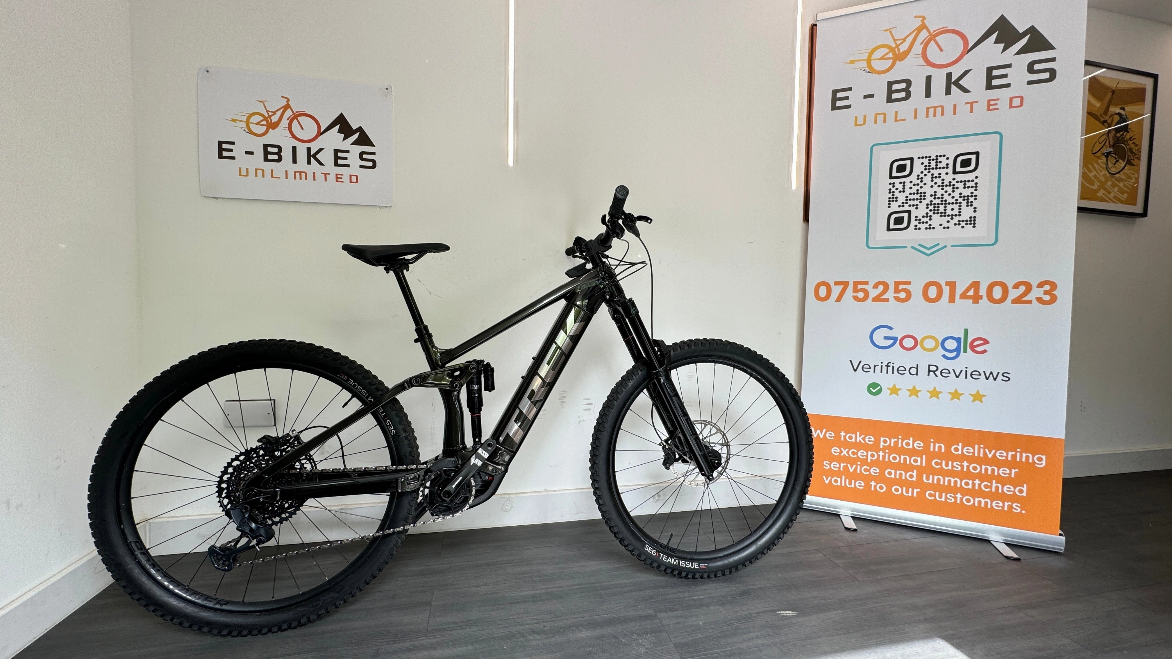 Trek Rail 9 GX GEN 2 Black Olive M 29" EBike ONLY 496 Miles Frame wrapped